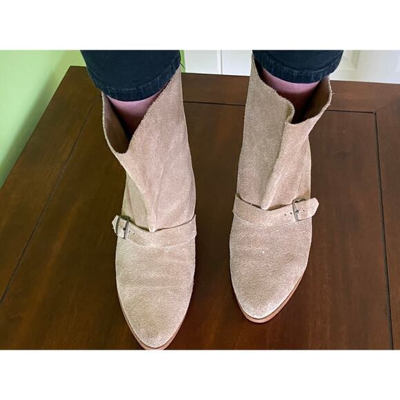 Slouchy Suede Ankle Boots with Low Cone Heel - Picture 10 of 10